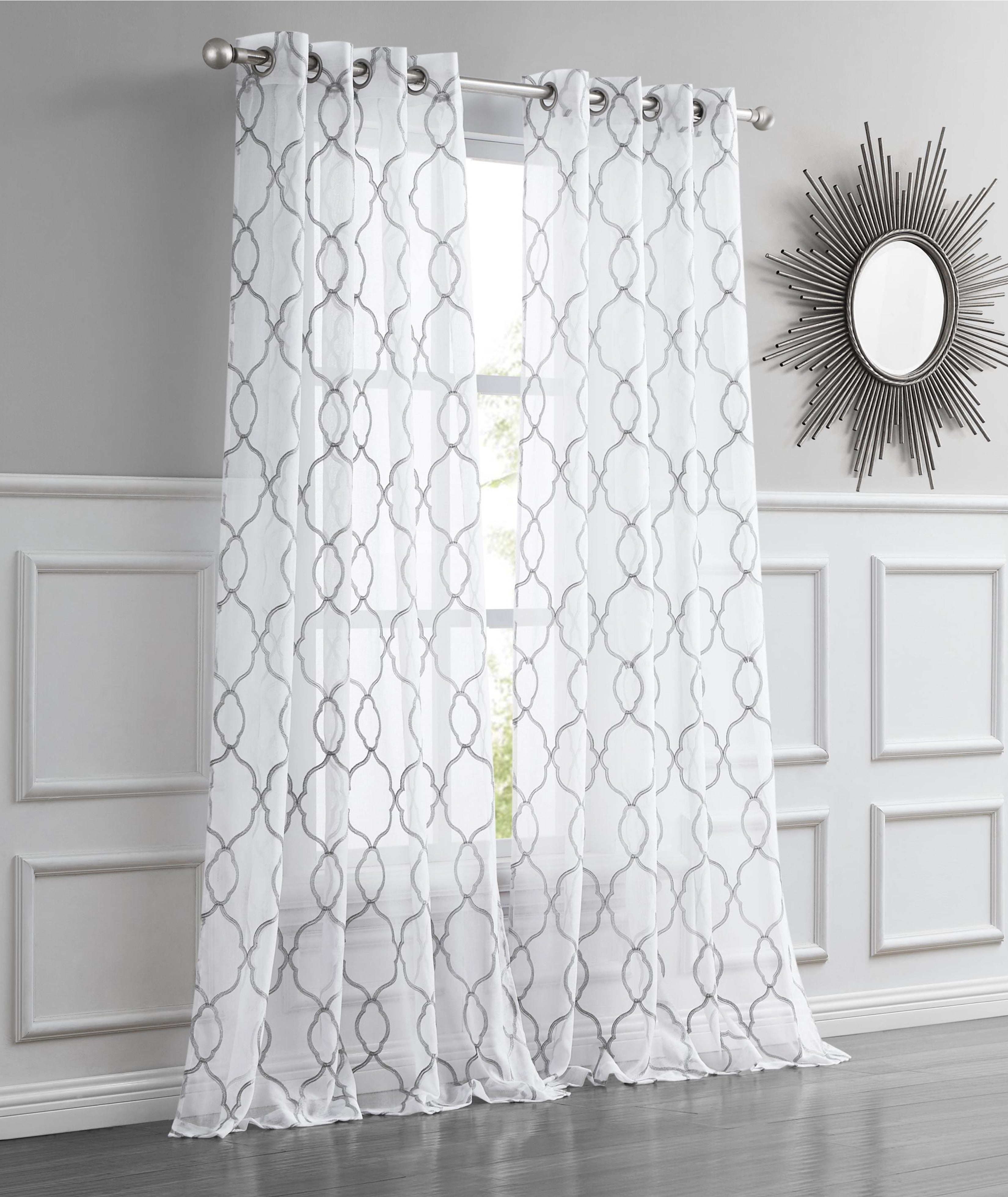 Dainty Home Springfield Contemporary 3D Lurex Embroidered Textured Sheer Grommet Single Panel