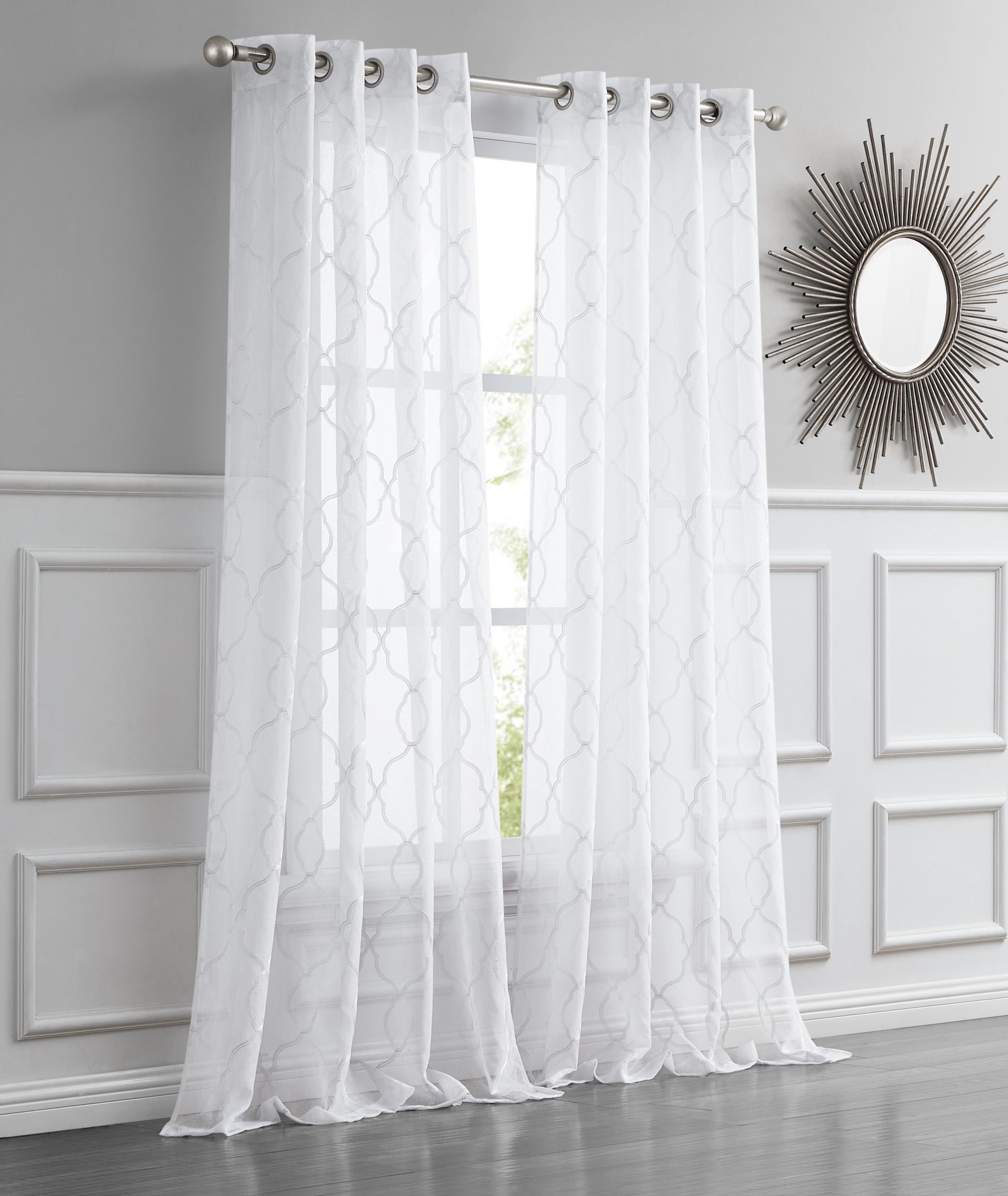 Dainty Home Springfield Contemporary 3D Lurex Embroidered Textured Sheer Grommet Single Panel