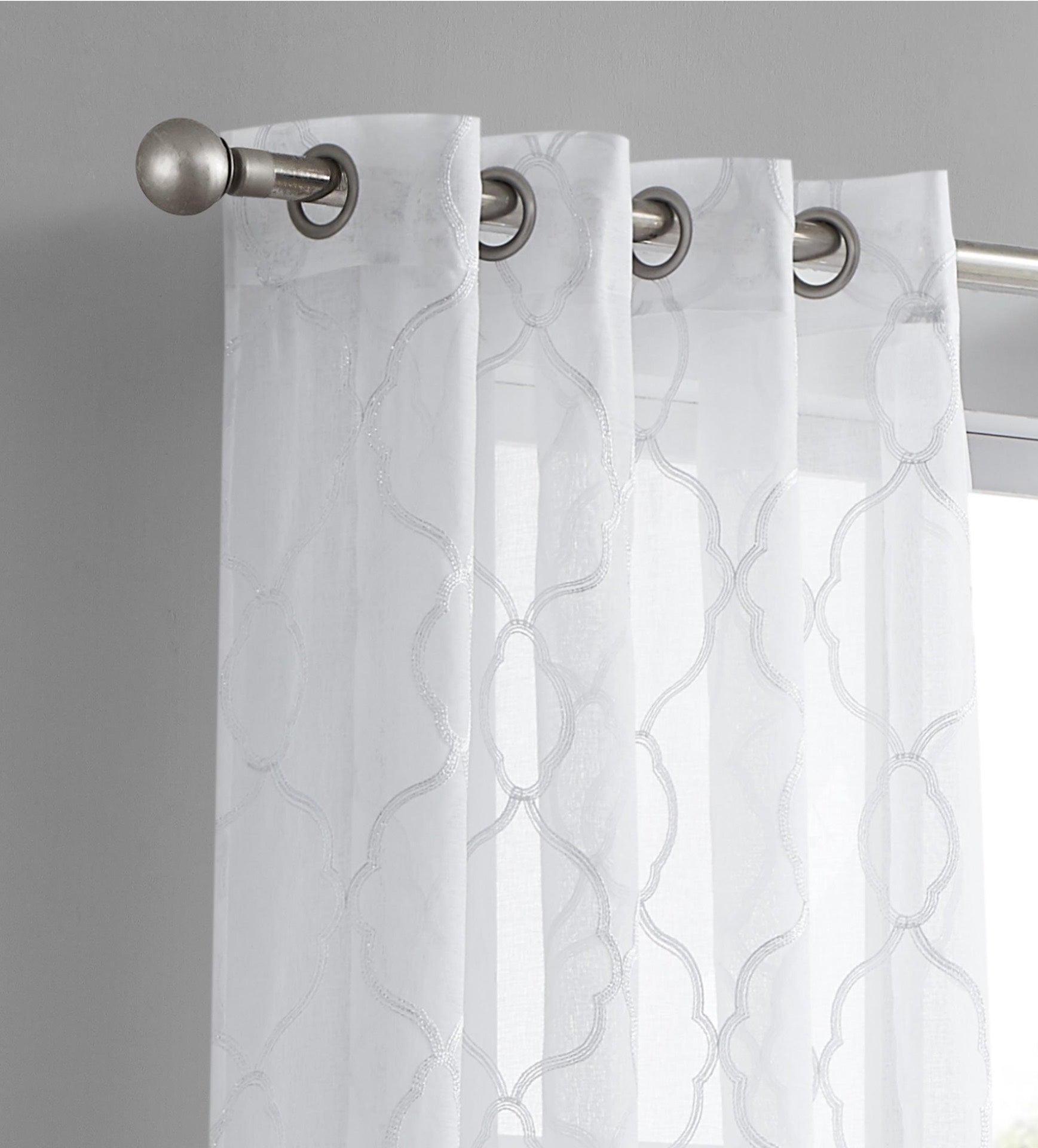 Dainty Home Springfield Contemporary 3D Lurex Embroidered Textured Sheer Grommet Single Panel