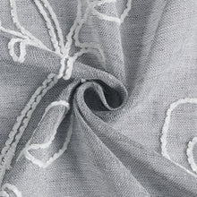 Load image into Gallery viewer, Dainty Home Stella Linen Look Boho Solid Fabric With 3D Floral Chenille Embroidery Light Filtering Grommet Panel Pair
