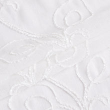 Load image into Gallery viewer, Dainty Home Stella Linen Look Boho Solid Fabric With 3D Floral Chenille Embroidery Light Filtering Grommet Panel Pair
