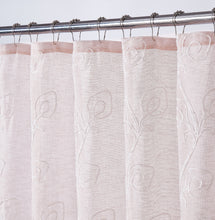 Load image into Gallery viewer, Dainty Home Stella 3D Linen Look Textured Floral 3D Chenille Designed Fabric Shower Curtain
