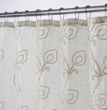 Load image into Gallery viewer, Dainty Home Stella 3D Linen Look Textured Floral 3D Chenille Designed Fabric Shower Curtain
