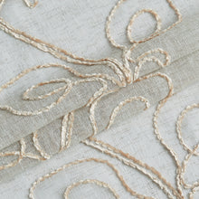 Load image into Gallery viewer, Dainty Home Stella 3D Linen Look Textured Floral 3D Chenille Designed Fabric Shower Curtain
