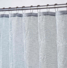 Load image into Gallery viewer, Dainty Home Stella 3D Linen Look Textured Floral 3D Chenille Designed Fabric Shower Curtain
