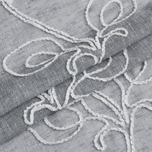 Load image into Gallery viewer, Dainty Home Stella 3D Linen Look Textured Floral 3D Chenille Designed Fabric Shower Curtain
