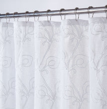 Load image into Gallery viewer, Dainty Home Stella 3D Linen Look Textured Floral 3D Chenille Designed Fabric Shower Curtain
