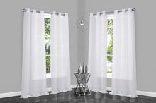 Load image into Gallery viewer, Dainty Home Summer Breeze Boho Solid Semi-Sheer Light Filtering Curtains Set of 4 Panels in White
