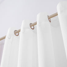 Load image into Gallery viewer, Dainty Home Summer Breeze Boho Solid Semi-Sheer Light Filtering Curtains Set of 4 Panels in White
