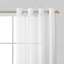 Load image into Gallery viewer, Dainty Home Summer Breeze Boho Solid Semi-Sheer Light Filtering Curtains Set of 4 Panels in White
