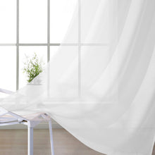 Load image into Gallery viewer, Dainty Home Summer Breeze Boho Solid Semi-Sheer Light Filtering Curtains Set of 4 Panels in White
