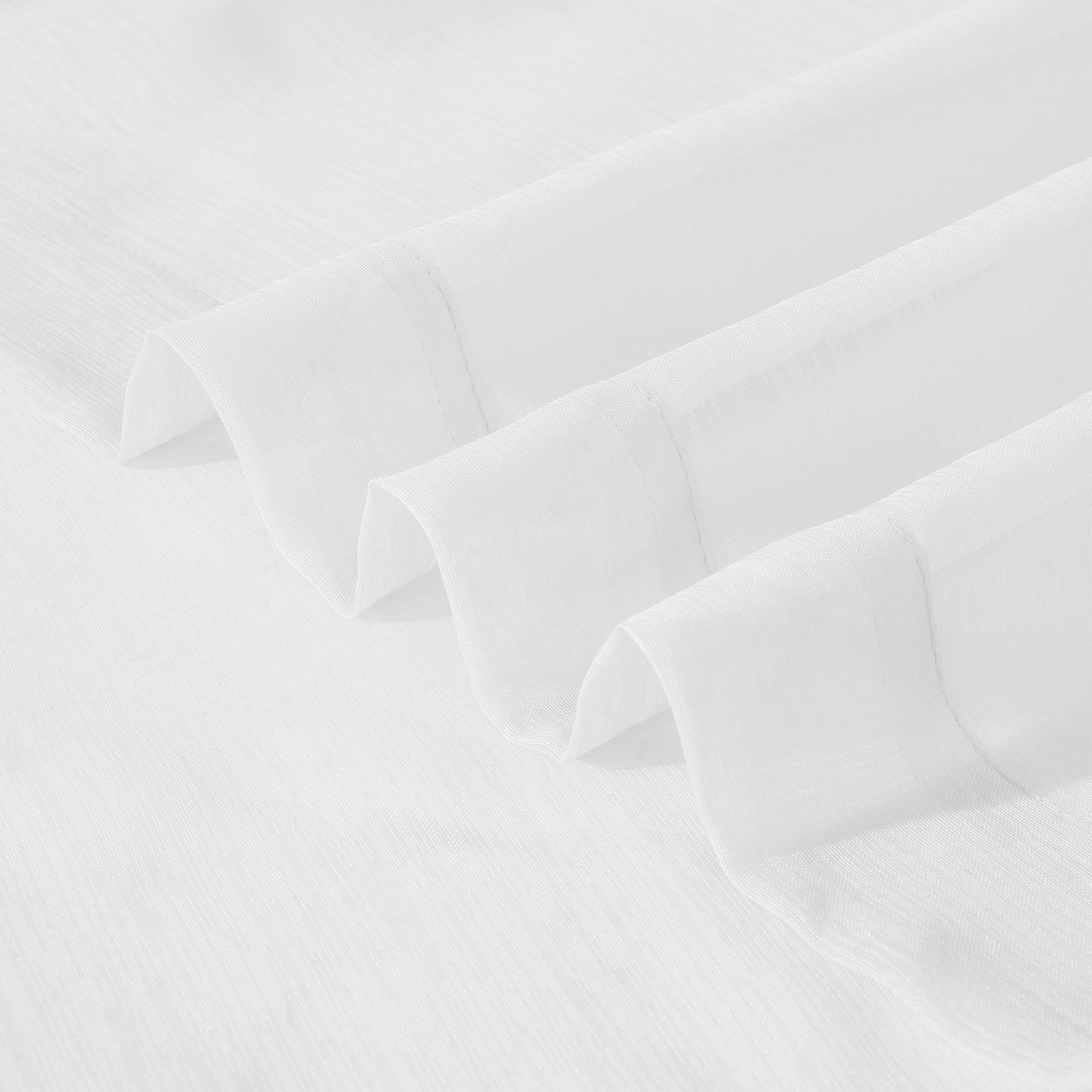 Dainty Home Summer Breeze Boho Solid Semi-Sheer Light Filtering Curtains Set of 4 Panels in White