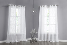 Load image into Gallery viewer, Dainty Home Summerville Boho Linen Look Fabric 3D Embroidered Lurex Geometric Design Set of 4 Window Panels
