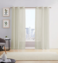 Load image into Gallery viewer, Dainty Home Hannah Solid Criss-Cross Weave Fabric Semi-Sheer Airy &amp; Breathable Light Filtering Grommet Panel Pair
