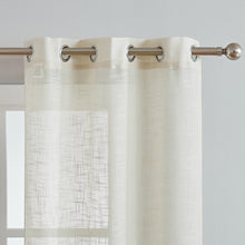 Load image into Gallery viewer, Dainty Home Hannah Solid Criss-Cross Weave Fabric Semi-Sheer Airy &amp; Breathable Light Filtering Grommet Panel Pair
