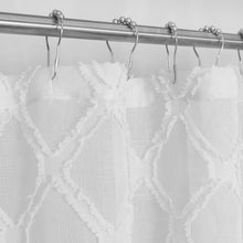 Load image into Gallery viewer, Dainty Home Aurora Modern 3D Chenille Embroidered Diamonds Linen-Look Shower Curtain
