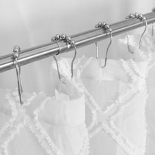 Load image into Gallery viewer, Dainty Home Aurora Modern 3D Chenille Embroidered Diamonds Linen-Look Shower Curtain
