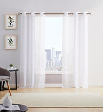 Load image into Gallery viewer, Dainty Home Hannah Solid Criss-Cross Weave Fabric Semi-Sheer Airy &amp; Breathable Light Filtering Grommet Panel Pair
