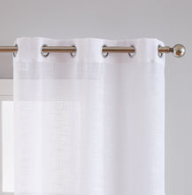 Load image into Gallery viewer, Dainty Home Hannah Solid Criss-Cross Weave Fabric Semi-Sheer Airy &amp; Breathable Light Filtering Grommet Panel Pair
