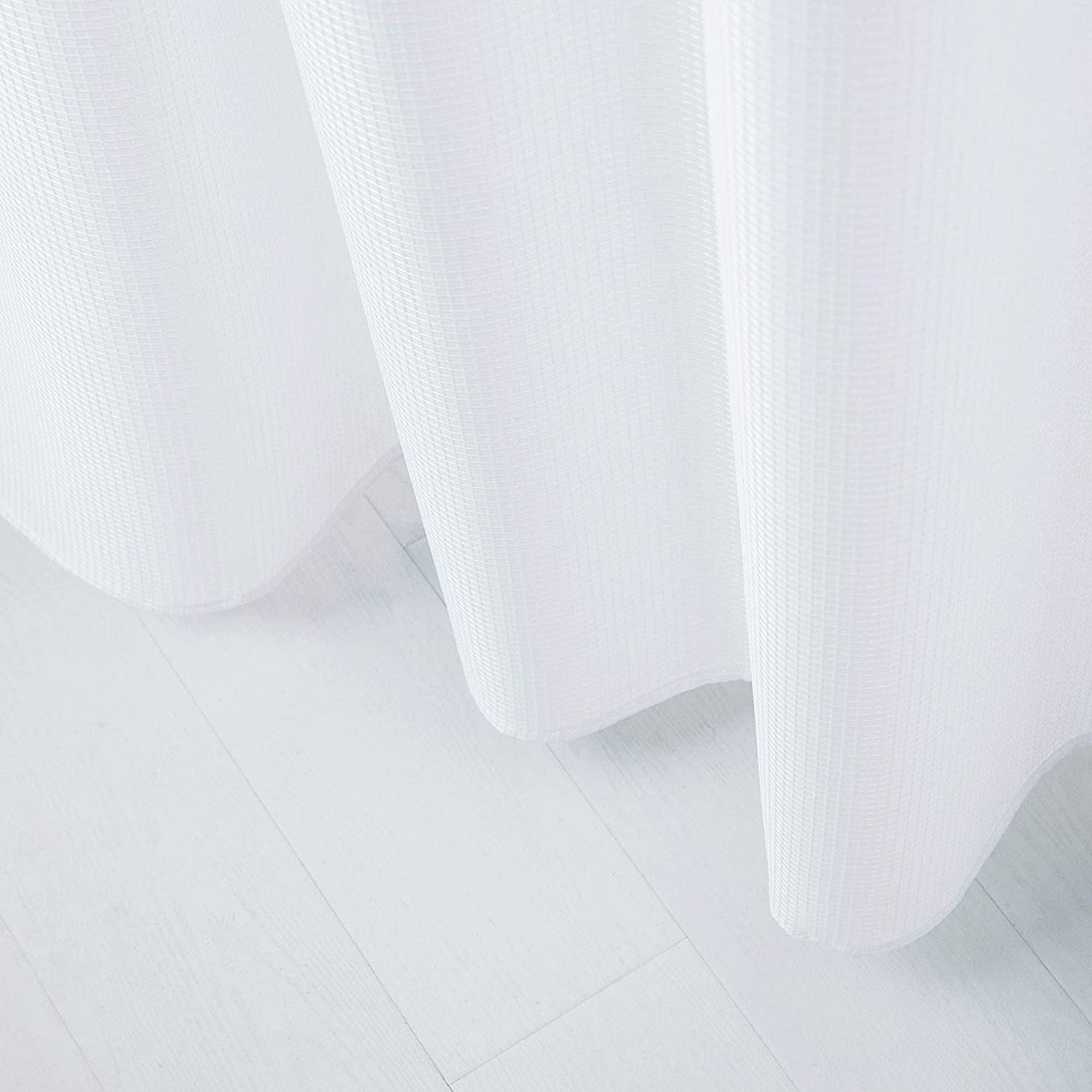 Dainty Home Complete 2 in 1 Waffle Weave Hotel Spa Style Fabric Shower Curtain Snap On/Off Waterproof Detachable Liner Set