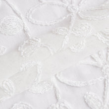 Load image into Gallery viewer, Dainty Home Rita Linen Look Boho Solid Fabric With 3D Floral Chenille Embroidery Light Filtering Grommet Panel Pair
