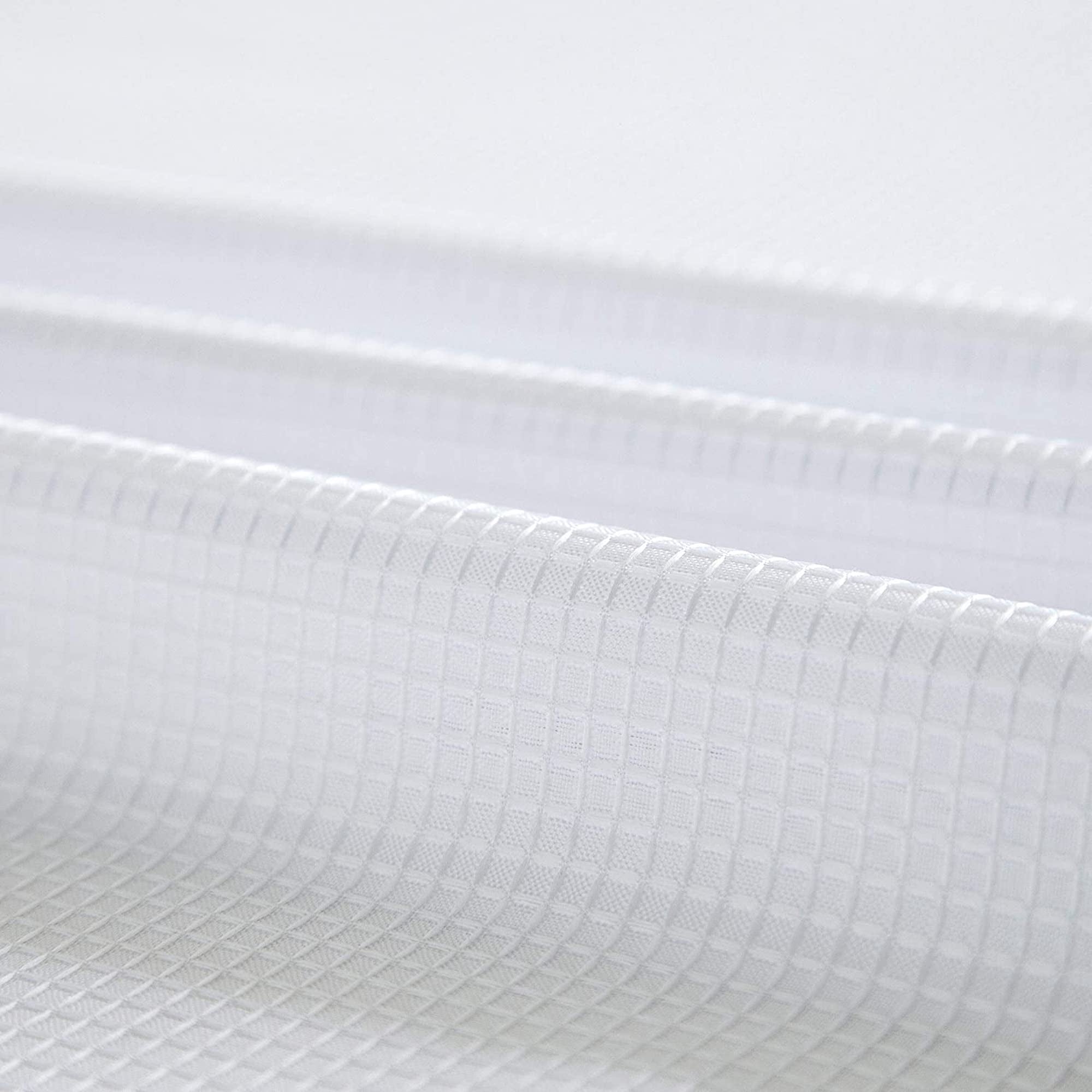 Dainty Home Complete 2 in 1 Waffle Weave Hotel Spa Style Fabric Shower Curtain Snap On/Off Waterproof Detachable Liner Set