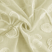 Load image into Gallery viewer, Dainty Home Rita Linen Look Boho Solid Fabric With 3D Floral Chenille Embroidery Light Filtering Grommet Panel Pair

