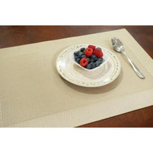 Load image into Gallery viewer, Dainty Home Napa Woven Textilene Crossweave With Solid Geometric Pattern Reversible 12" x 18" Rectangular Placemat
