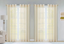 Load image into Gallery viewer, Dainty Home Malibu Solid Airy &amp; Breathable Semi-Sheer Light Filtering Extra Wide Grommet Set Of 4 Window Panels
