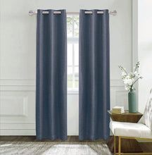 Load image into Gallery viewer, Dainty Home Boston Woven Herringbone Textured Thermal Insulated Blackout Grommet Panel Pair
