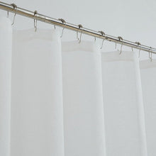 Load image into Gallery viewer, Dainty Home Natalie 3D Solid Linen Look Textured Scroll Velvet Appliqué Designed Fabric Shower Curtain
