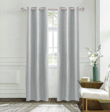 Load image into Gallery viewer, Dainty Home Boston Woven Herringbone Textured Thermal Insulated Blackout Grommet Panel Pair
