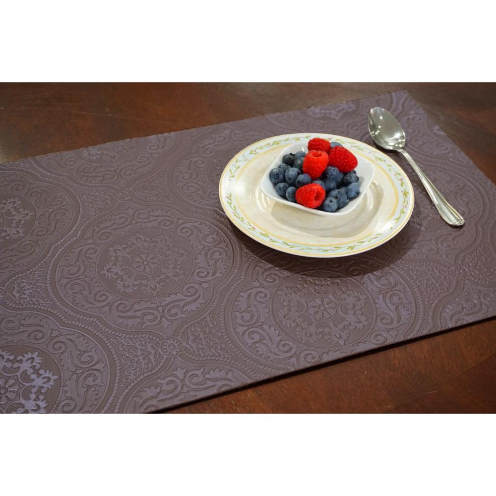 Dainty Home Hyde Park Burgundy Faux Leather Placemat (Set of 4)