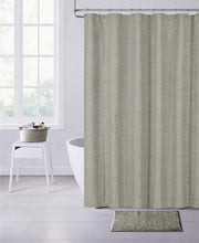 Load image into Gallery viewer, Dainty Home Paris 3D Embossed Textured Chenille Solid Designed Fabric Shower Curtain

