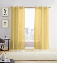 Load image into Gallery viewer, Dainty Home Hannah Solid Criss-Cross Weave Fabric Semi-Sheer Airy &amp; Breathable Light Filtering Grommet Panel Pair
